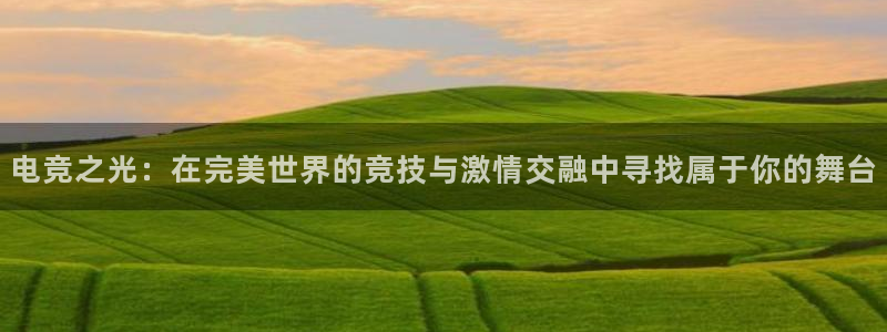 易游电竞馆：电竞之光：在完美世界的竞技与激情交融中寻找属于你的舞台